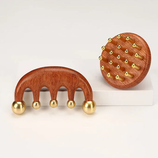 Massage du cuir chevelu en bois – Gua Sha revitalisant & stimulateur de circulation sanguine