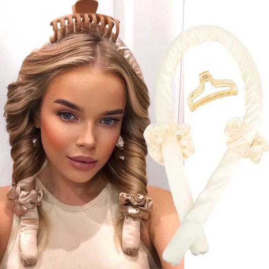 Heatless Curling Rod Headband Lazy Natural Soft Wave Lazy DIY Hair Rollers  Curling Rod with Hair Claw Clip Salon Styling Tools
