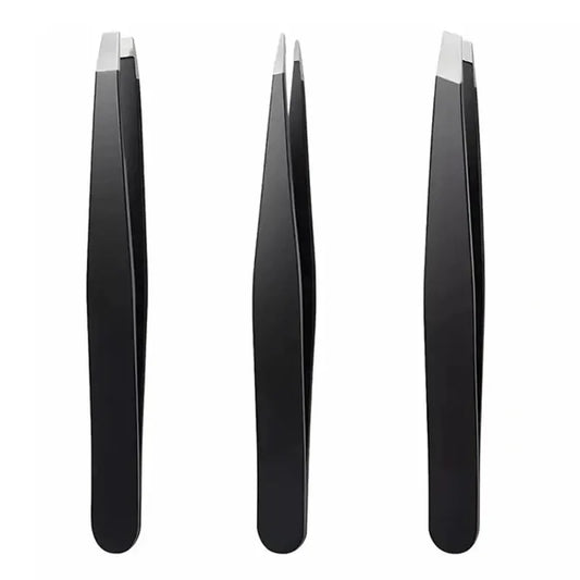 Set de 3 Pinces à Épiler Professionnelles – Précision et Confort en Acier Inoxydable Noir