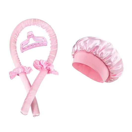 Kit Boucles Sans Chaleur – Bande en Satin avec Bonnet Protecteur et Pinces