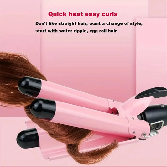 Fer à Boucler Triple Céramique 3 Têtes – Ondulations Naturelles & Coiffure Wavy Professionnelle