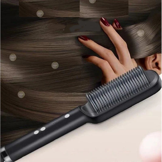 Brosse Chauffante Lissante Professionnelle – Lissage Rapide, Anti-Frisottis & Brillance Intense