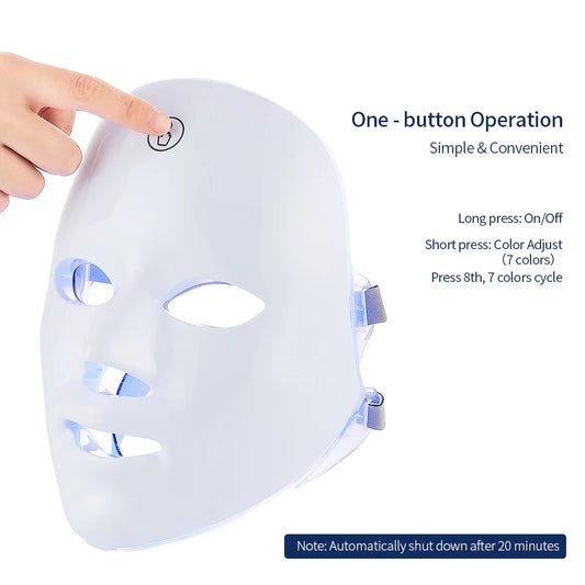 Masque LED Visage & Cou – Soin Réjuvénation Lumière
