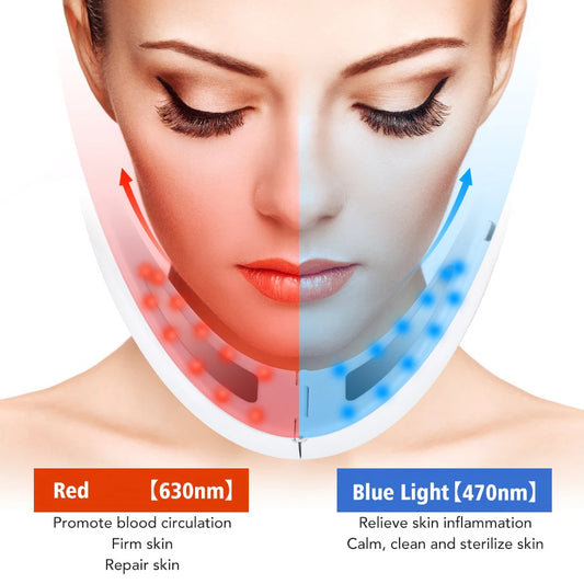 EMS Face Lifting Device Heating Vibration Massage LED Light Fine Lines Double Chin V-Line Up Facial Beauty Skin Care Instrument