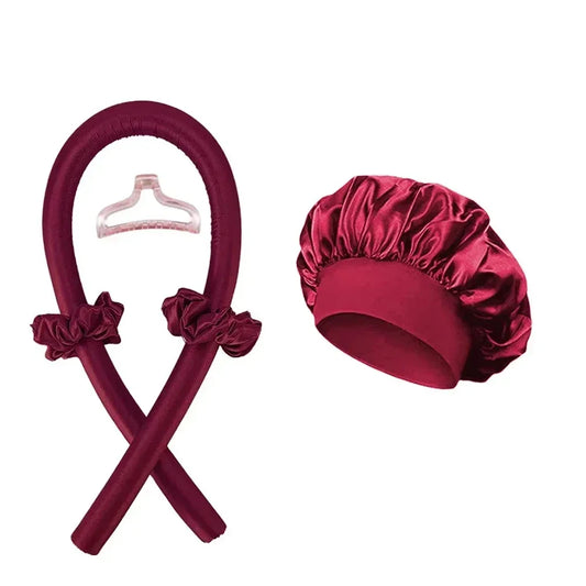 Kit Boucles Sans Chaleur – Bande en Satin avec Bonnet Protecteur et Pinces