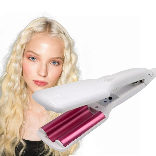 Fer à Boucler Triple Céramique Rose – Ondulations Wavy Naturelles & Brillance Professionnelle