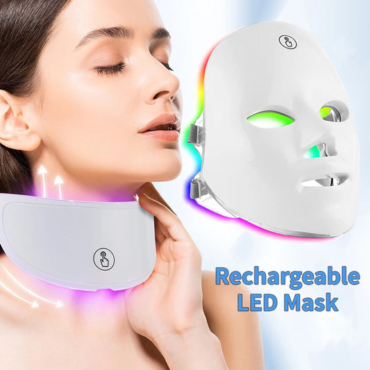 Masque LED Visage & Cou – Soin Réjuvénation Lumière
